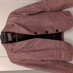 Ann Taylor pink leather jacket, size 6